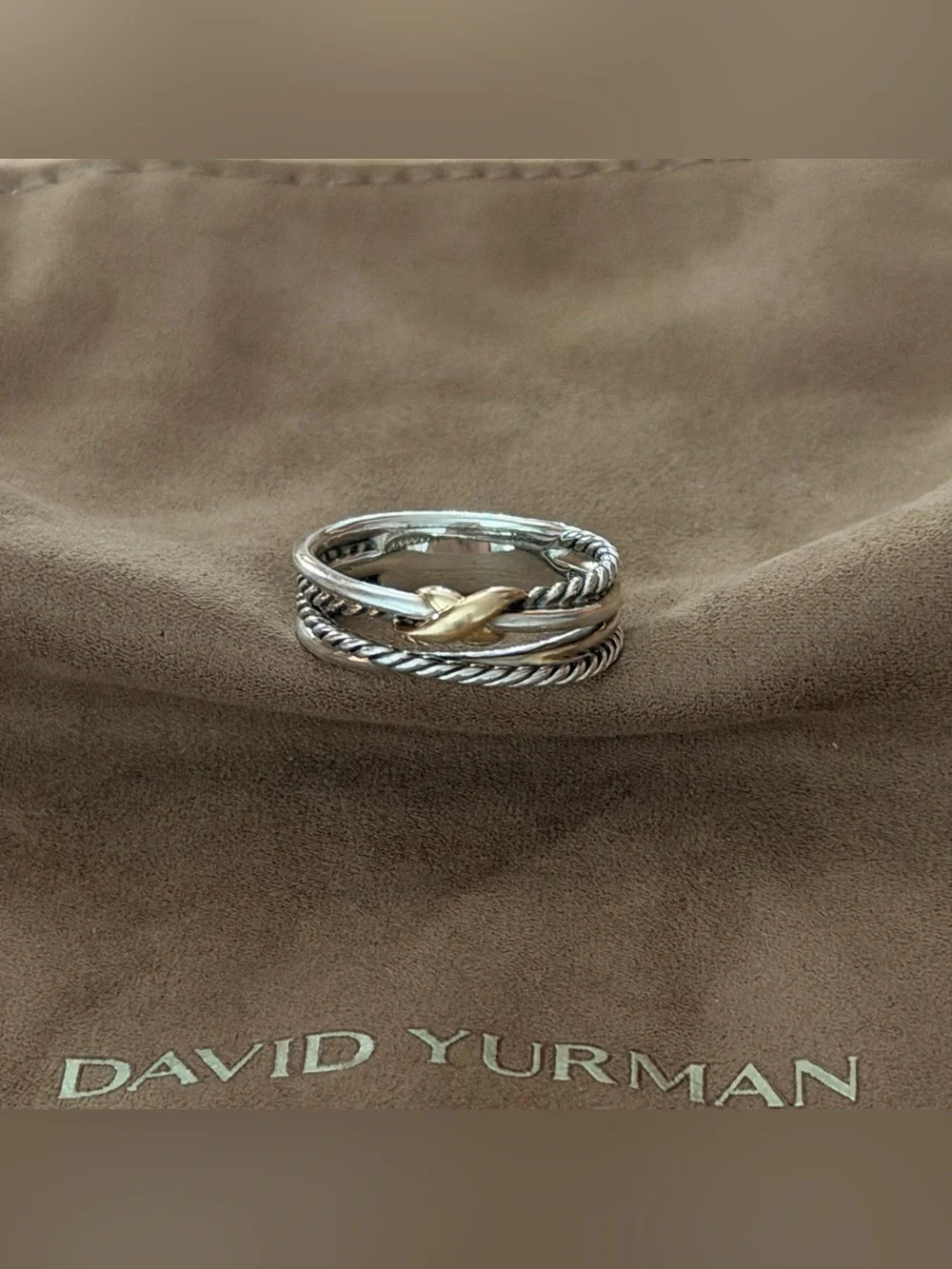 David Yurman X Crossover Ring - Size 8 - Authentic